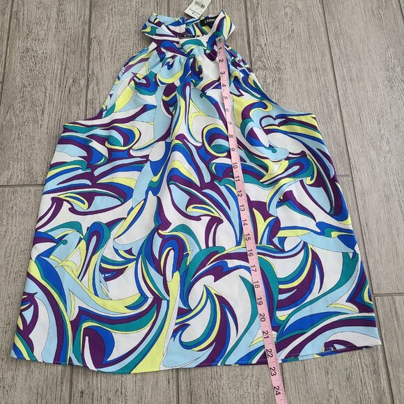 Express women's multi colored swirl print sleeveless halter top size small NWT - Picture 5 of 7